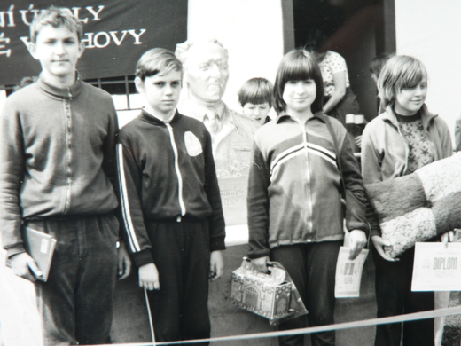 Petr Šandorka, Radek Mazura, Hana Provazníková, Irena Langrová - závody V. Opatrného Týniště  1978